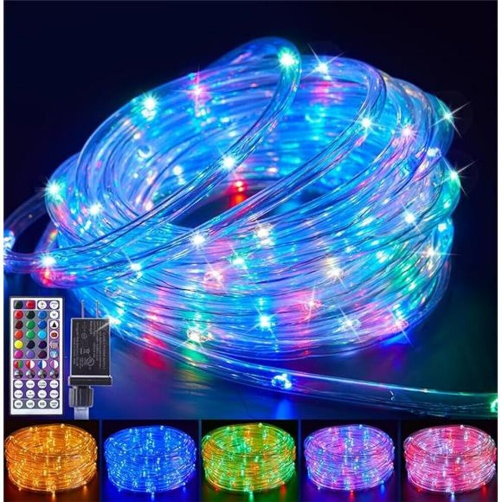33ft Outdoor Rope Lights 24 Color Changing Waterproof LED String Lights Remote - Picture 7 of 7
